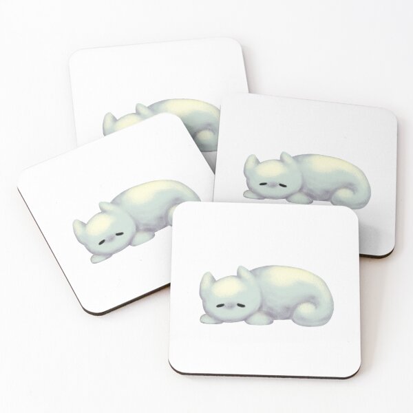 Item preview, Sleepy Slug Cat (white) designed and sold by MonokromeDemon.