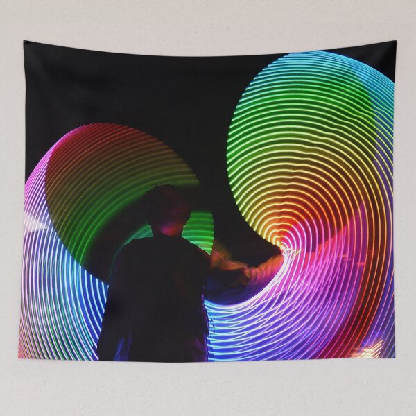 Item preview, Poi spinning photograph at night - WelshDesigns designed and sold by welshdesigns.