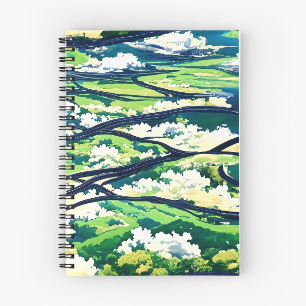 Item preview, Anime green landscape seamless pattern designed and sold by PinterPattern.