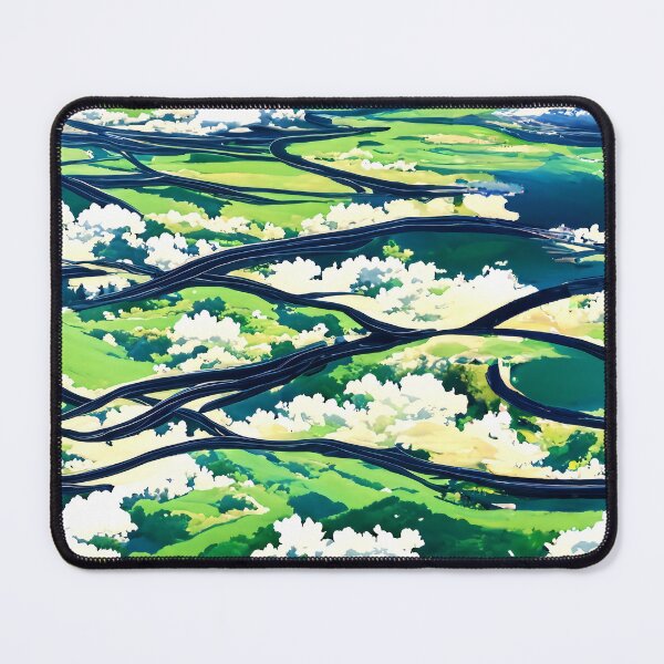 Item preview, Anime green landscape seamless pattern designed and sold by PinterPattern.