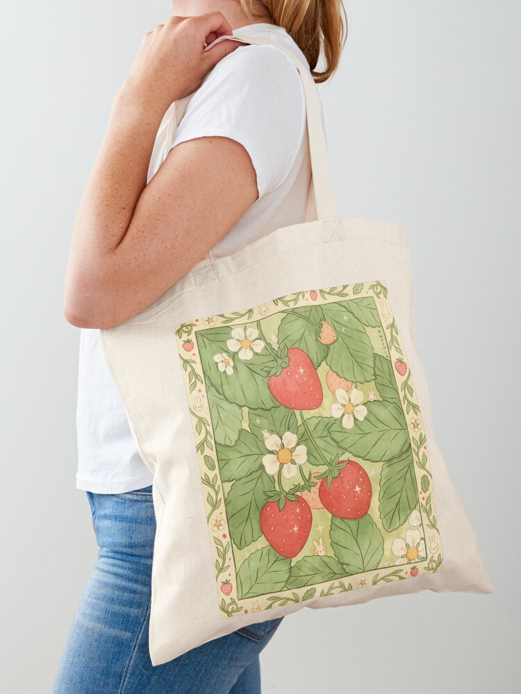 Thumbnail 1 of 5, Tote Bag, Strawberries for Life designed and sold by hwainio.