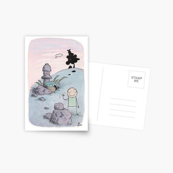 Raymondo and a Garden Lantern Postcard