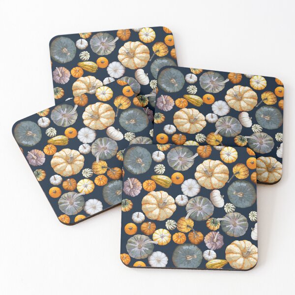 Item preview, Pumpkin Tile 2 (Dark Blue) designed and sold by Zia Frazier.