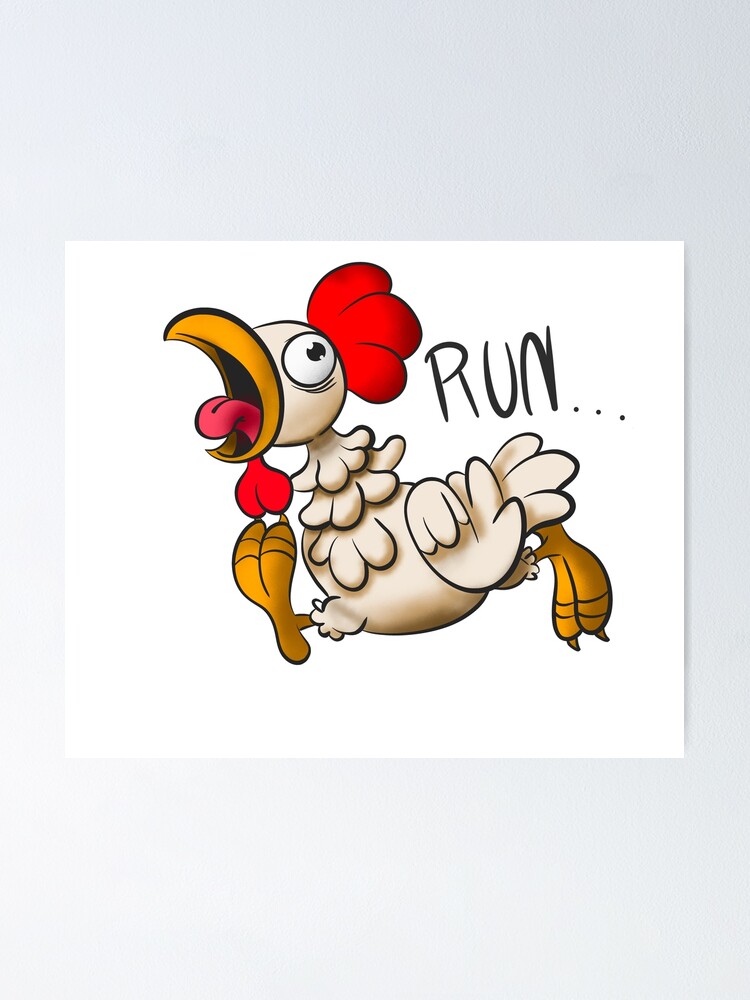 "Running Chicken Meme" Poster for Sale by YokaiFujin Redbubble