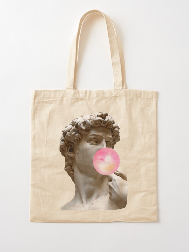 Red bubble gum shopping orders bag