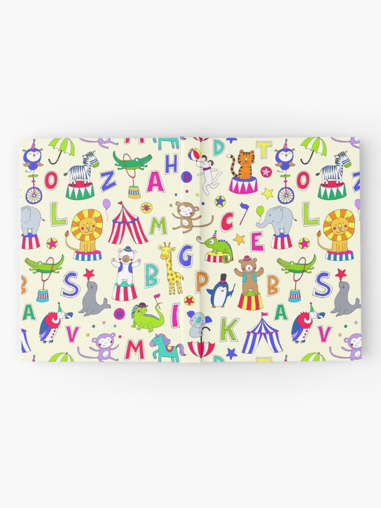 Alternate view of Circus Animal Alphabet - multicoloured on cream - Cute animal pattern by Cecca Designs Hardcover Journal