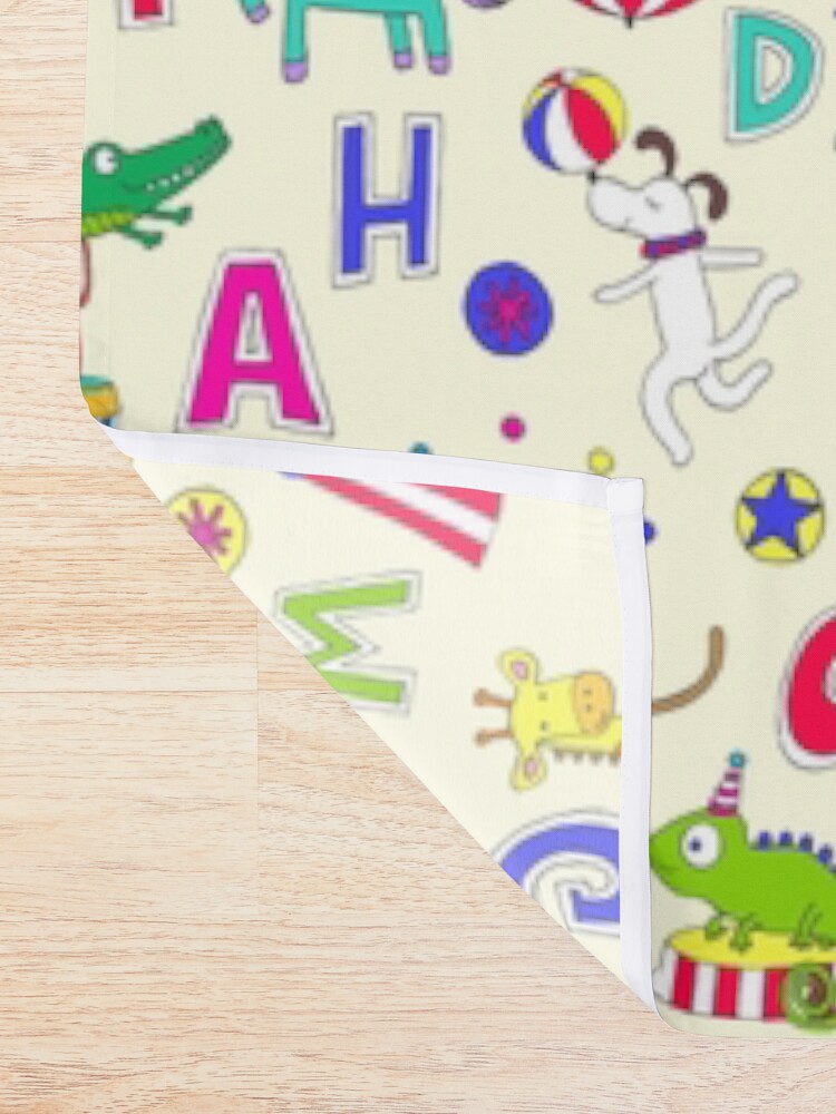 Alternate view of Circus Animal Alphabet - multicoloured on cream - Cute animal pattern by Cecca Designs Shower Curtain