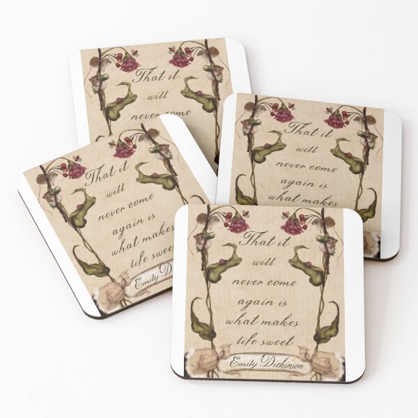 Item preview, Emily Dickinson Quote That it  will  never come  again is  what makes  life sweet EMILY DICKINSON Woodland watercolor  frame designed and sold by Monica Laipple.