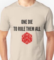 Camiseta ajustada One Die para gobernarlos a todos D20 RPG Meme Games Dice
