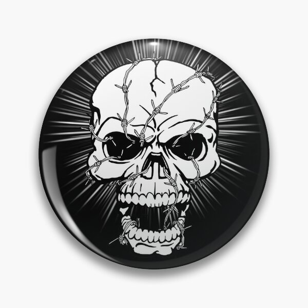Item preview, Barbed Wire  White Skull  designed and sold by Gothic Fantasy.