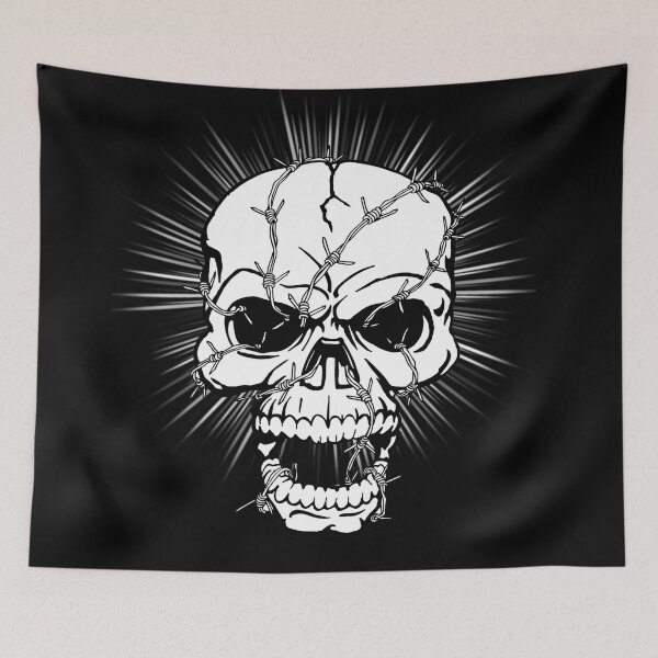 Item preview, Barbed Wire  White Skull  designed and sold by Gothic Fantasy.
