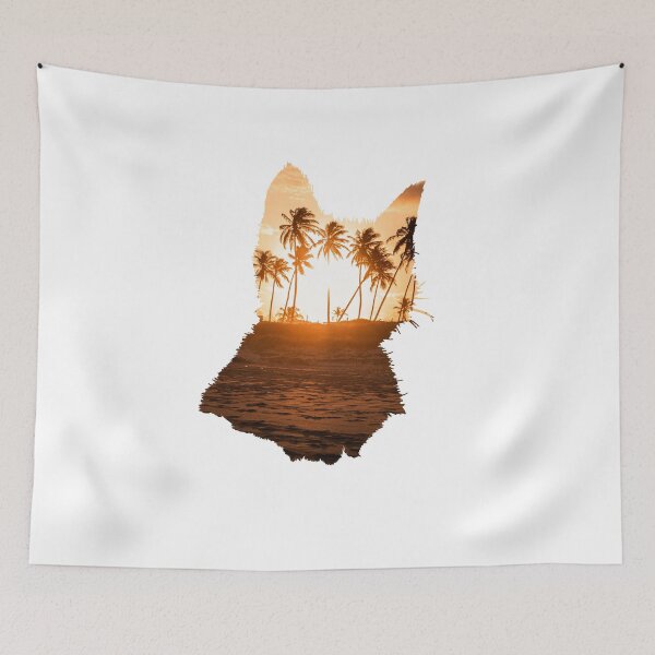Item preview, Sunset View Coconut Trees Cat designed and sold by kryative.