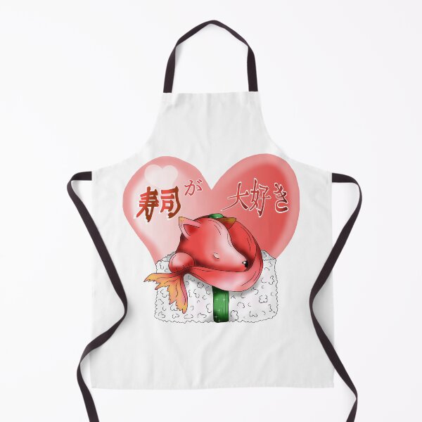 Item preview, I love sushi pink fox dogfish cartoon designed and sold by CuisineCat.