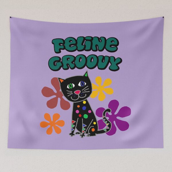 Item preview, Funny Feline Groovy Black Cat Retro Cartoon designed and sold by Nature's Fancy.