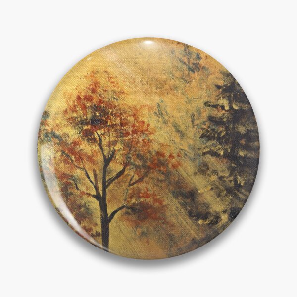 Item preview, nature fall autumn landscape orange trees sunlight fog moody misty forest  designed and sold by LEILA ART SPACE.