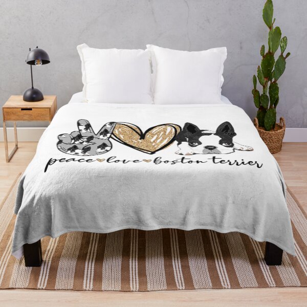 Item preview, Peace Love Boston Terrier Funny Boston Terrier Lover Dog Mom designed and sold by disgustingtroph.