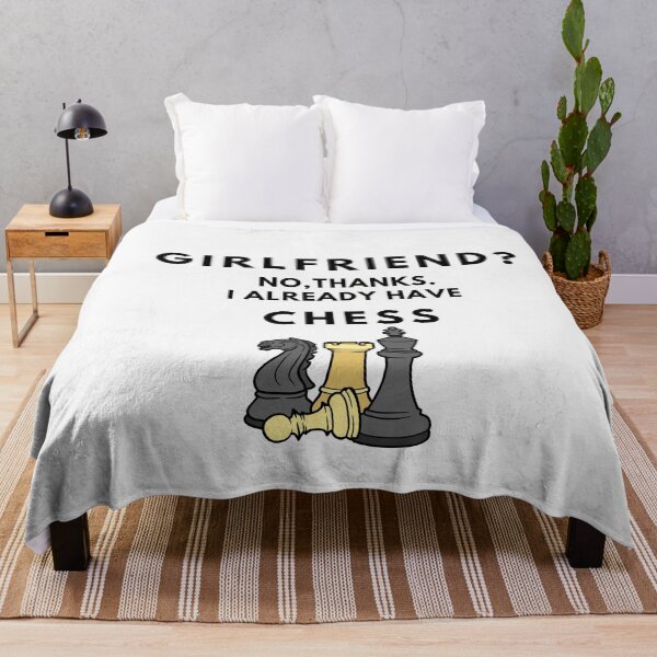 Item preview, Girlfriend? No, thanks. I Already have chess. chess pieces, white background designed and sold by T-Look.