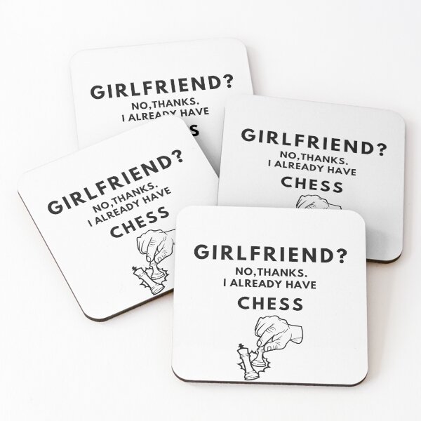Item preview, Copy of Girlfriend? No, thanks. I Already have chess. drawing outline, white background designed and sold by T-Look.