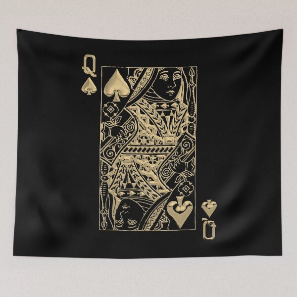 Item preview, Queen of Spades in Gold over Black  designed and sold by Serge Averbukh Art Studio.