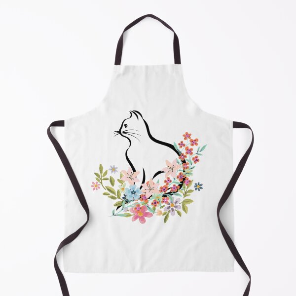 Item preview, cat with flowers designed and sold by shellle in the ocean.