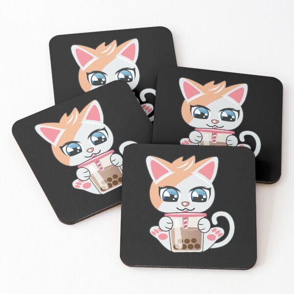 Item preview, cat drinking boba tea, cat drinking milk designed and sold by THROUGH-LIFE.