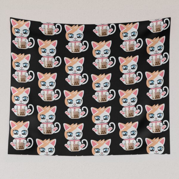 Item preview, cat drinking boba tea, cat drinking milk designed and sold by THROUGH-LIFE.