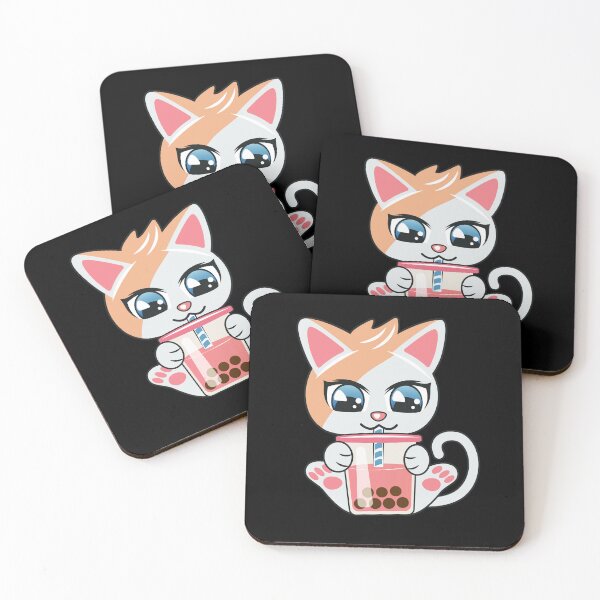 Item preview, cat drinking boba tea, cat drinking milk designed and sold by THROUGH-LIFE.