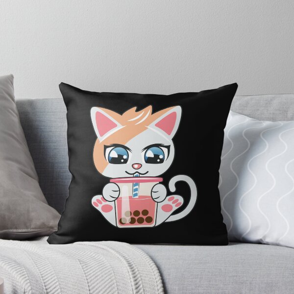 Item preview, cat drinking boba tea, cat drinking milk designed and sold by THROUGH-LIFE.