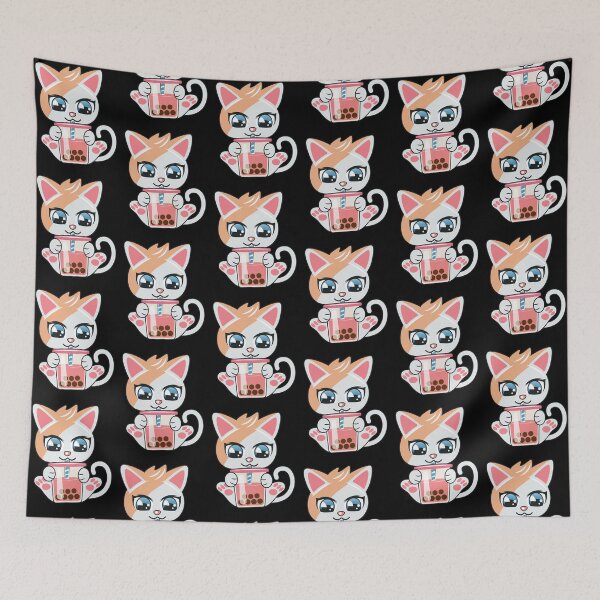 Item preview, cat drinking boba tea, cat drinking milk designed and sold by THROUGH-LIFE.