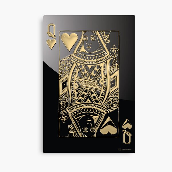 Item preview, Queen of Hearts in Gold over Black  designed and sold by Serge Averbukh Art Studio.