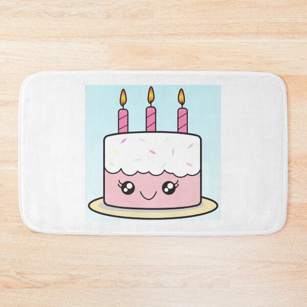 Item preview, Kawaii Birthday Cake With Adorable Eyes Pink Frosting designed and sold by CreativeCranium.