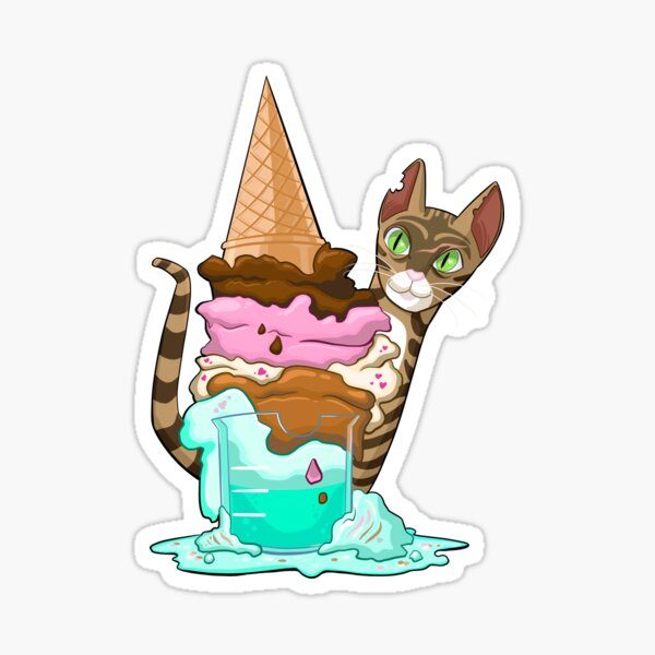 "Origins of Ice Cream Kitty " Sticker for Sale by 1tsNotMe Redbubble