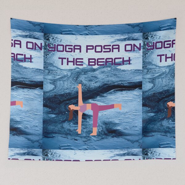 Item preview,   HALF MOON YOGA POSE ON THE BEACH designed and sold by marie1919.