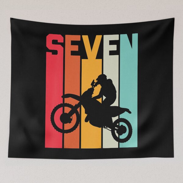 Item preview, Kids 7th Birthday Retro Motocross 7 Years Boys Girl Dirt Bike designed and sold by silverconscienc.