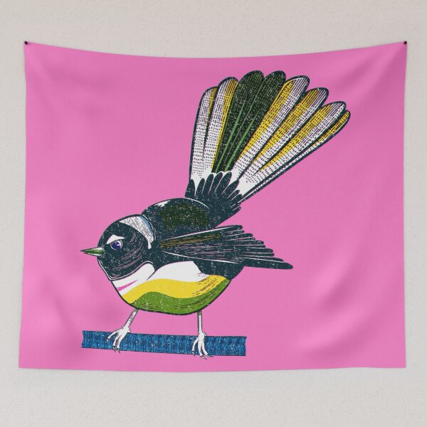 Item preview, Fantail risograph style print designed and sold by piedaydesigns.