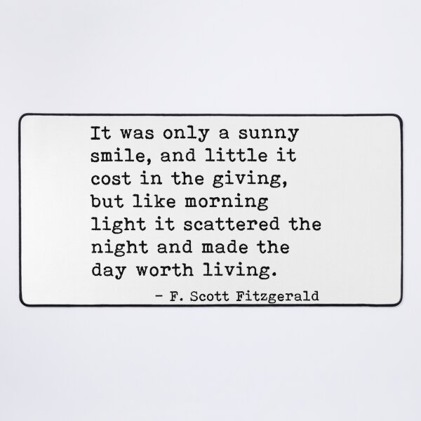 Item preview, It was only a sunny smile - Fitzgerald quote designed and sold by peggieprints.