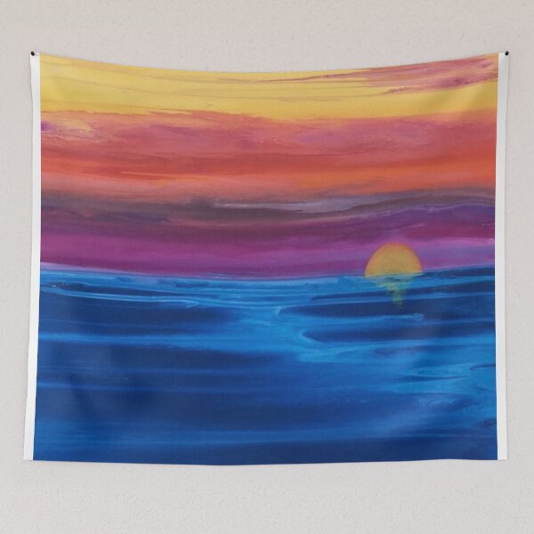 Item preview, Painting Sunset Wave -Oil painting style artwork- beautiful design - decoration for your house and gift for mummy designed and sold by THASSON.