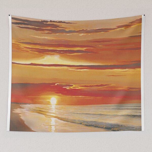 Item preview, Painting Sunset Wave -Oil painting style artwork- beautiful design - decoration for your house and gift for mummy designed and sold by THASSON.