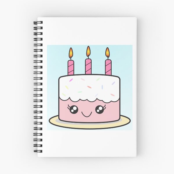 Item preview, Kawaii Birthday Cake With Adorable Eyes Pink Frosting designed and sold by CreativeCranium.