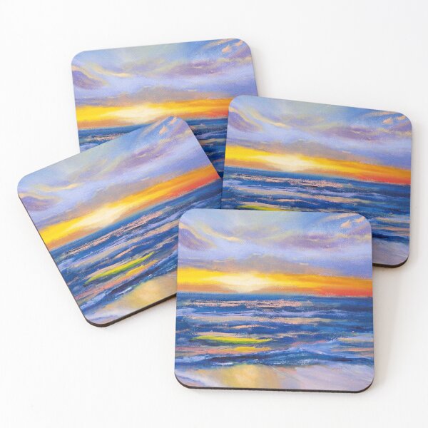 Item preview, Painting Sunset Wave -Oil painting style artwork- beautiful design - decoration for your house and gift for mummy designed and sold by THASSON.