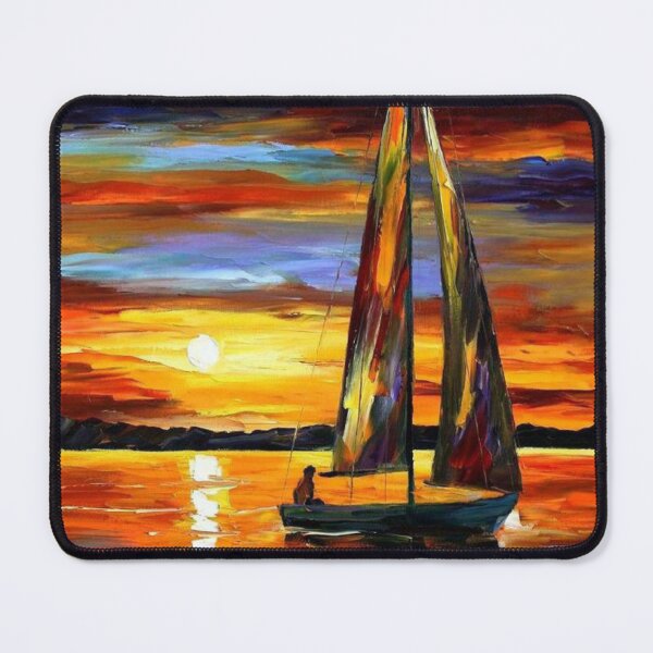 Item preview, Painting sailing boat in Sunset Wave -Oil painting style artwork- beautiful design - decoration for your house and gift for mummy designed and sold by THASSON.