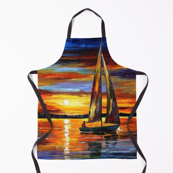 Item preview, Painting sailing boat in Sunset Wave -Oil painting style artwork- beautiful design - decoration for your house and gift for mummy designed and sold by THASSON.