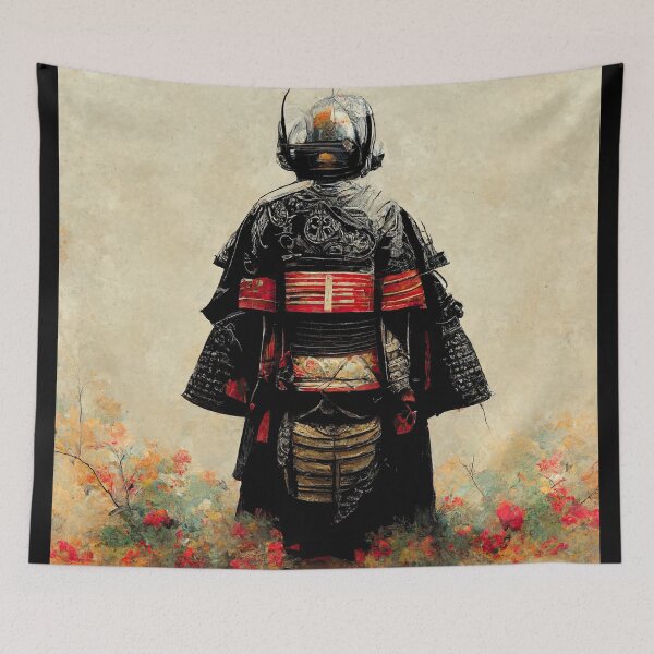 Item preview, Moody lone samurai standing in a meadow looking in the distance  designed and sold by WolfPack-Art.