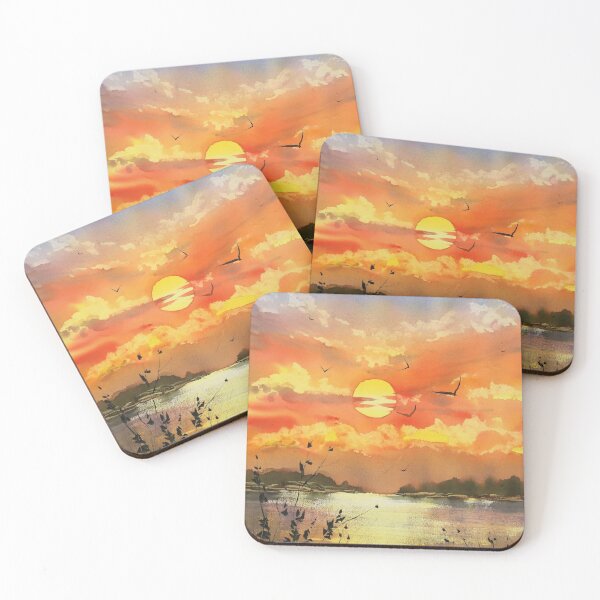 Item preview, Painting Sunset Wave -Oil painting style artwork- beautiful design - decoration for your house and gift for mummy designed and sold by THASSON.
