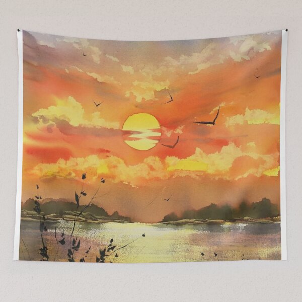 Item preview, Painting Sunset Wave -Oil painting style artwork- beautiful design - decoration for your house and gift for mummy designed and sold by THASSON.
