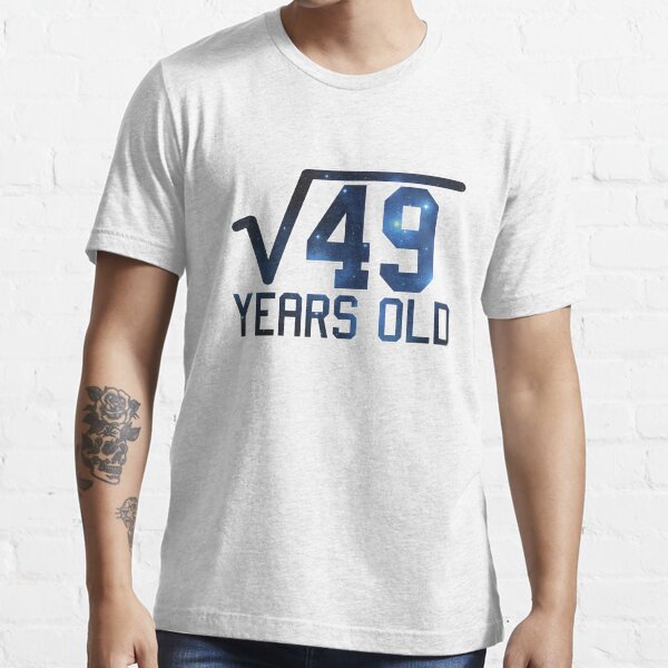 Square Root of 49 7 Years Old Youth T-Shirt Funny 7th Birthday Kids Shirt