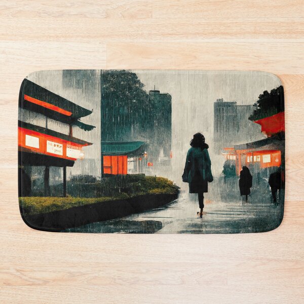 Item preview, Moody and Rainy day in a Japanese city designed and sold by WolfPack-Art.