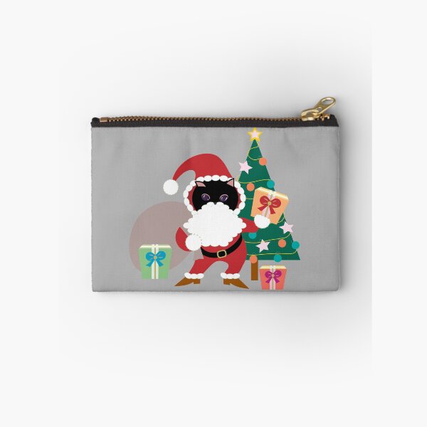 Item preview, Merry Christmas Black Cat Santa and Xmas Tree designed and sold by Mimi Huang.