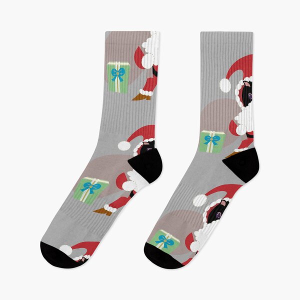 Item preview, Merry Christmas Black Cat Santa and Xmas Tree designed and sold by Mimi Huang.