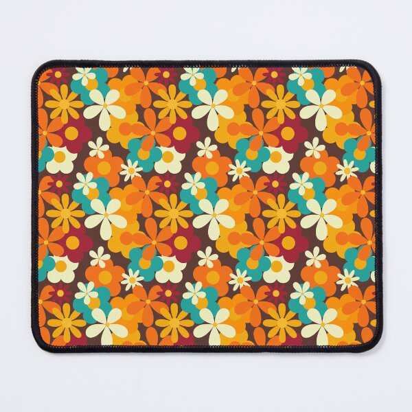 Item preview, Retro 70s Classic Colors Flower Power Seamless Repeat Pattern Print designed and sold by ClaudiaFlores.